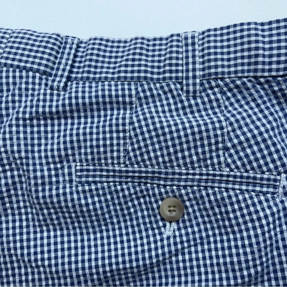 Peter Millar Seersucker Shorts Mens Size 34 Blue Checked 8.5” Inseam        READ